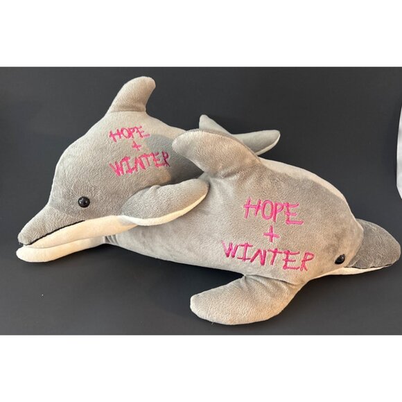 Mom & Baby Dolphins Hope & Winter Plush Stuffed Animals Fiesta - Picture 1 of 7
